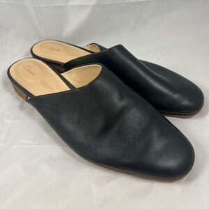 Clarks Pure Blush Slip On Mules Clogs Women’s Size 9.5 In Black Leather Comfort